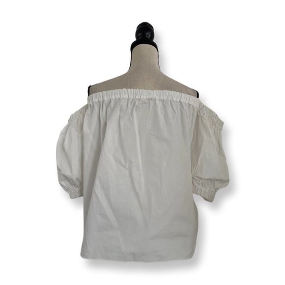 Maje Off The Shoulder White Cotton Blouse Size 3 US Size 12 / 03 - Picture 2 of 3